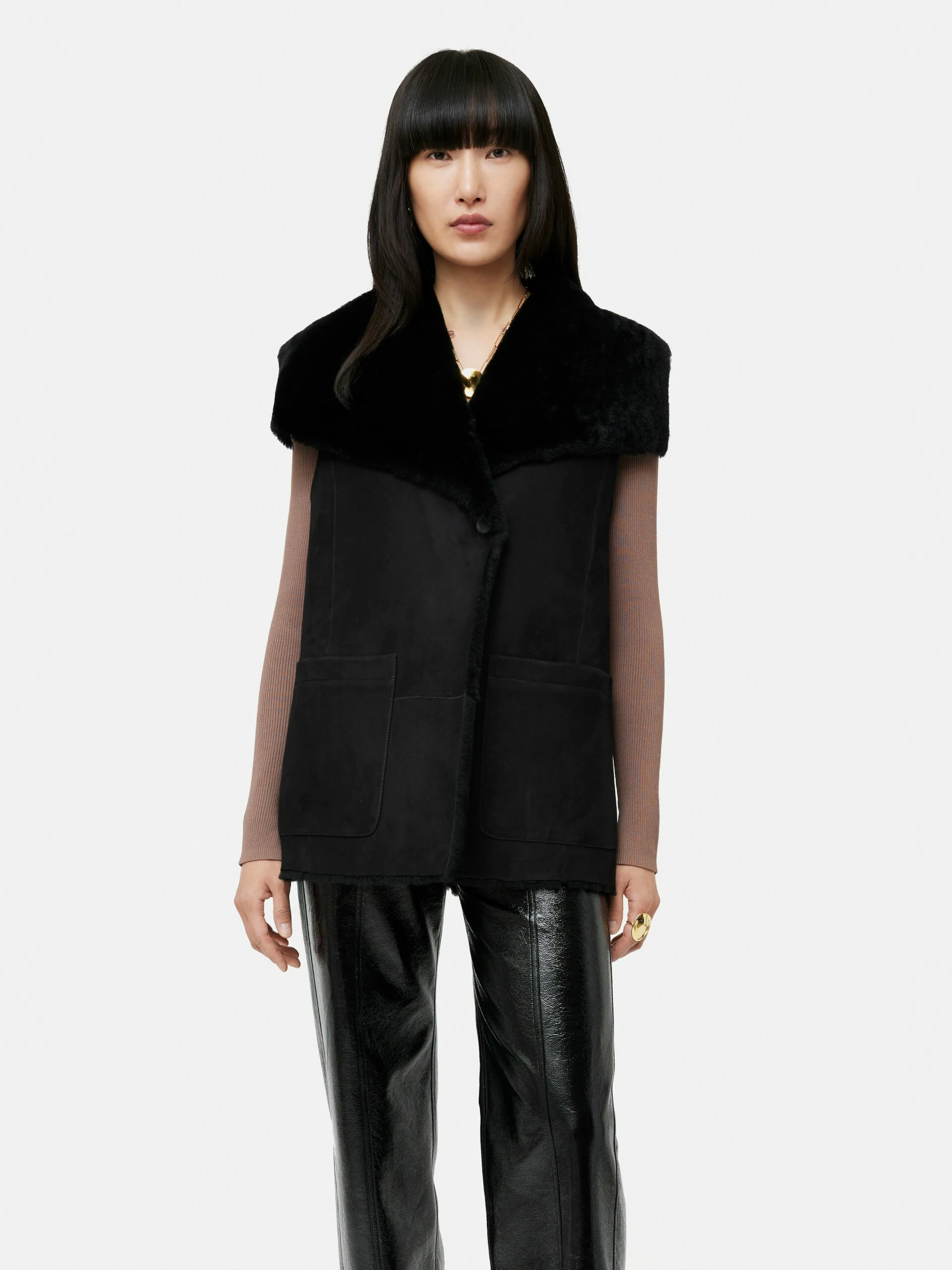Shearling Gilet | Black 4 Shearling Gilet | Black - Image 4