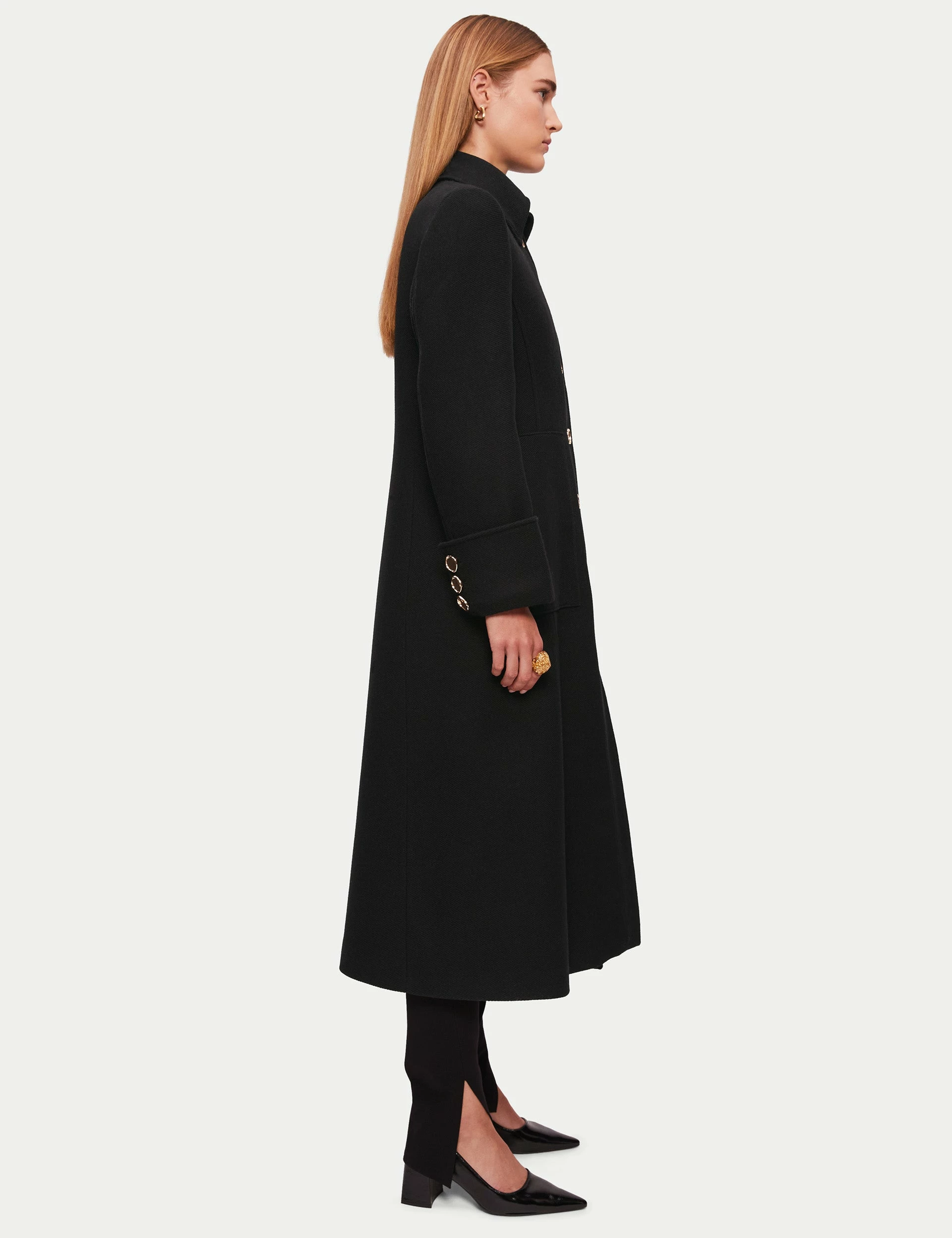 Italian Wool Military Coat | Black 4 Italian Wool Military Coat | Black - Image 4