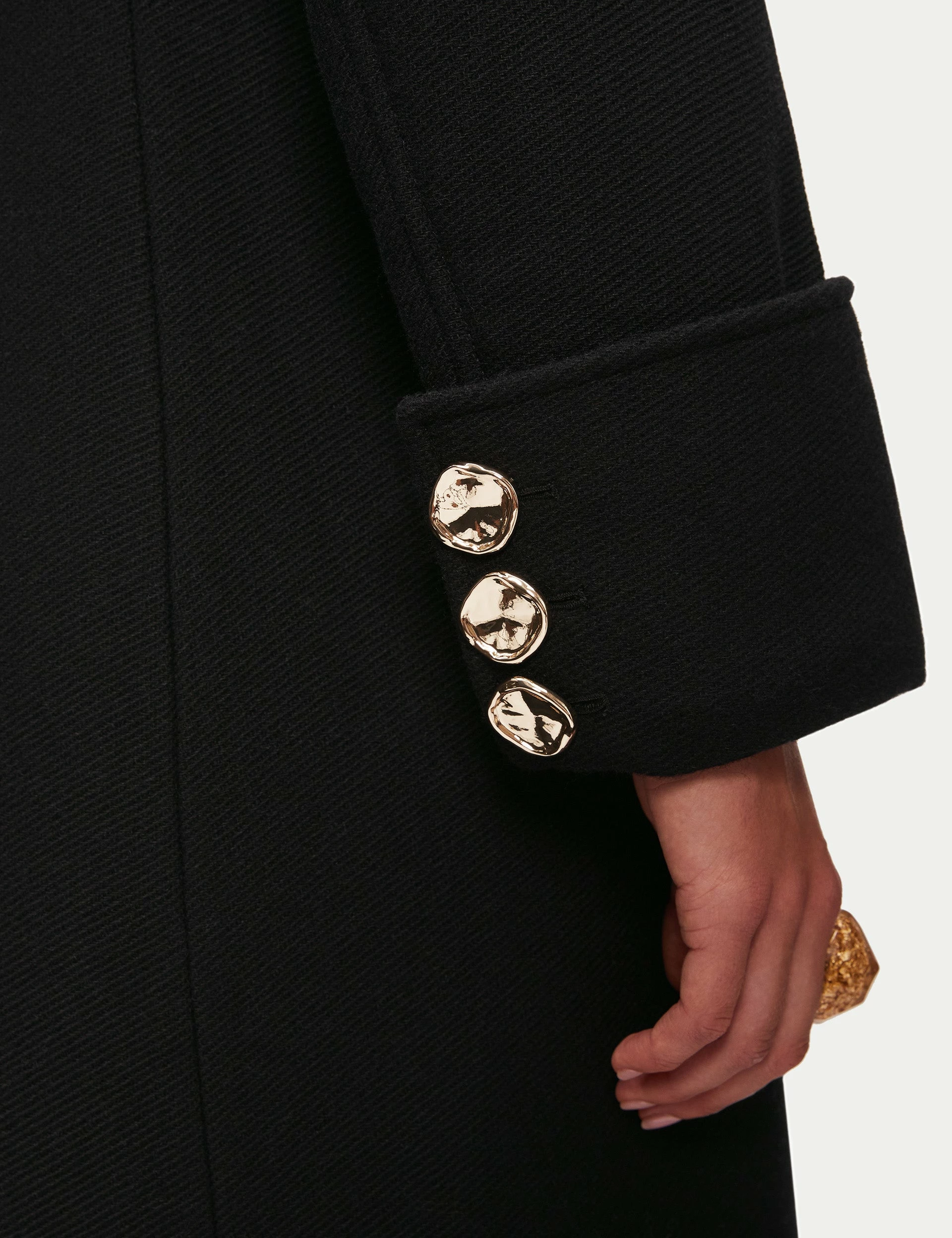 Italian Wool Military Coat | Black 5 Italian Wool Military Coat | Black - Image 5