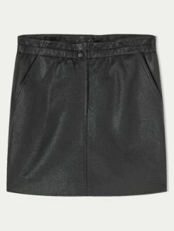 Leather Ruched Waist Mini Skirt | Black -Jigsaw Shop J46046 BK000 STILL