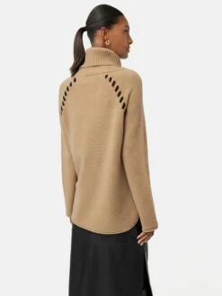 Merino Scoop Hem Jumper | Camel -Jigsaw Shop J46135 CR021 5