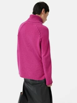 Merino Scoop Hem Jumper | Pink -Jigsaw Shop J46135 PI000 5