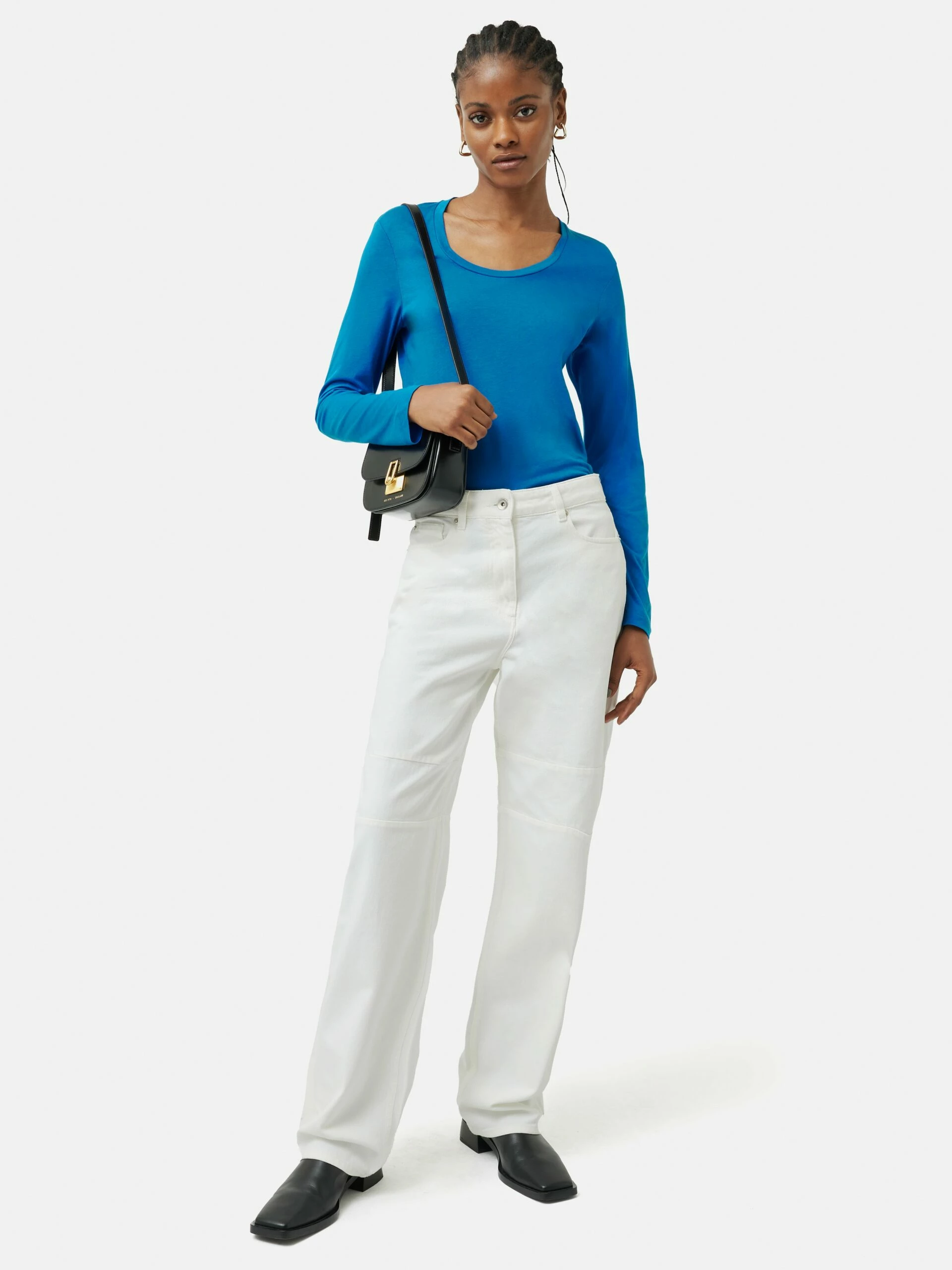 Soft Stretch Scoop Neck Top | Blue 2 Soft Stretch Scoop Neck Top | Blue - Image 2