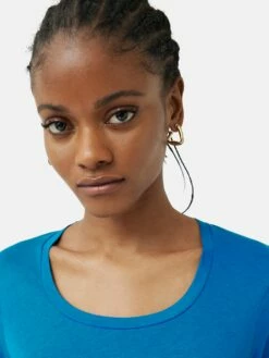 Soft Stretch Scoop Neck Top | Blue 8 Soft Stretch Scoop Neck Top | Blue -Jigsaw Shop J46143 BL000 1
