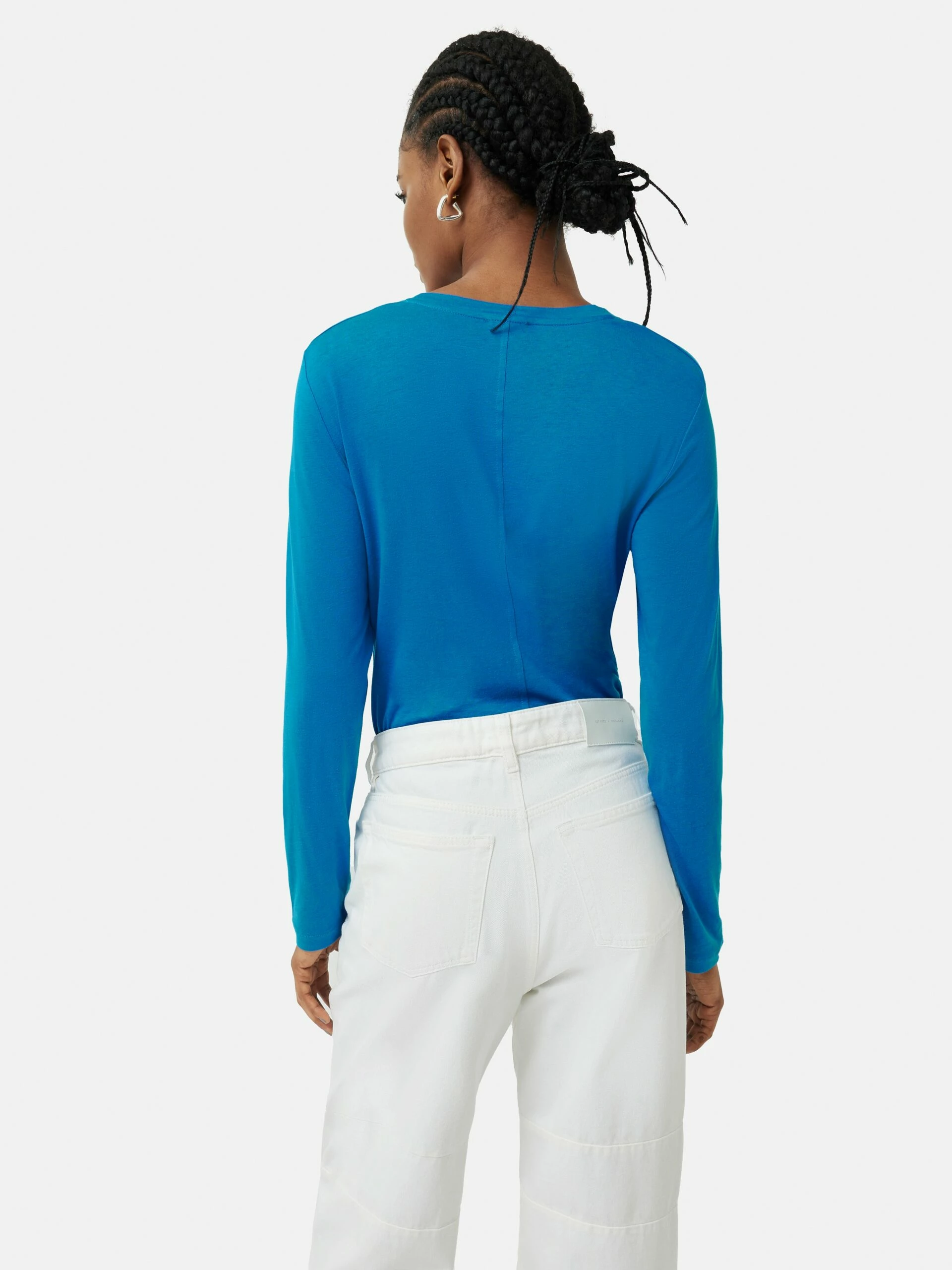 Soft Stretch Scoop Neck Top | Blue 4 Soft Stretch Scoop Neck Top | Blue - Image 4
