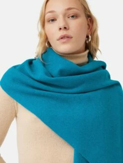 Miller Wool Cashmere Blend Scarf | Blue -Jigsaw Shop J46296 BL000 7