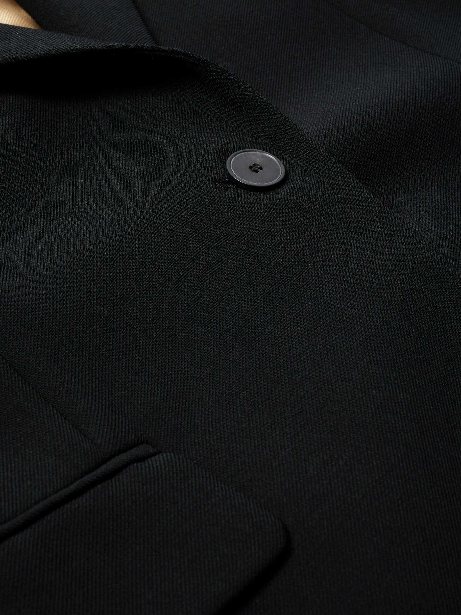 Hopsack Collarless Blazer | Black 7 Hopsack Collarless Blazer | Black - Image 7