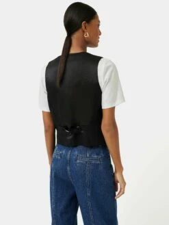 Hopsack Tailored Waistcoat | Black 9 Hopsack Tailored Waistcoat | Black -Jigsaw Shop J46346 BK000 5