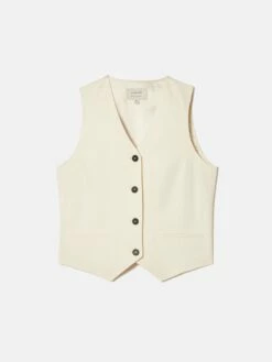 Hopsack Tailored Waistcoat | Cream 12 Hopsack Tailored Waistcoat | Cream -Jigsaw Shop J46346 CR000 STILL 10