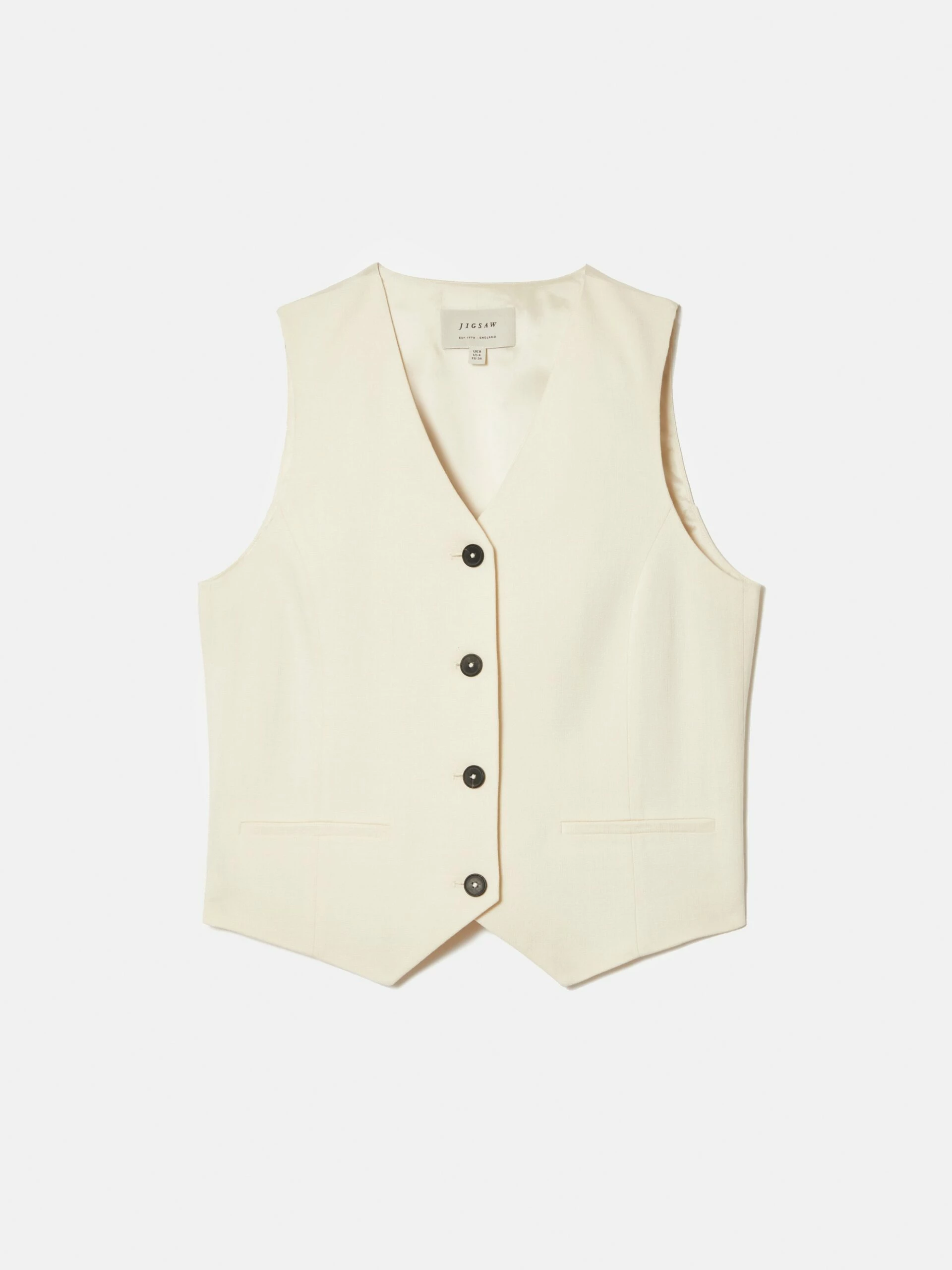 Hopsack Tailored Waistcoat | Cream 6 Hopsack Tailored Waistcoat | Cream - Image 6