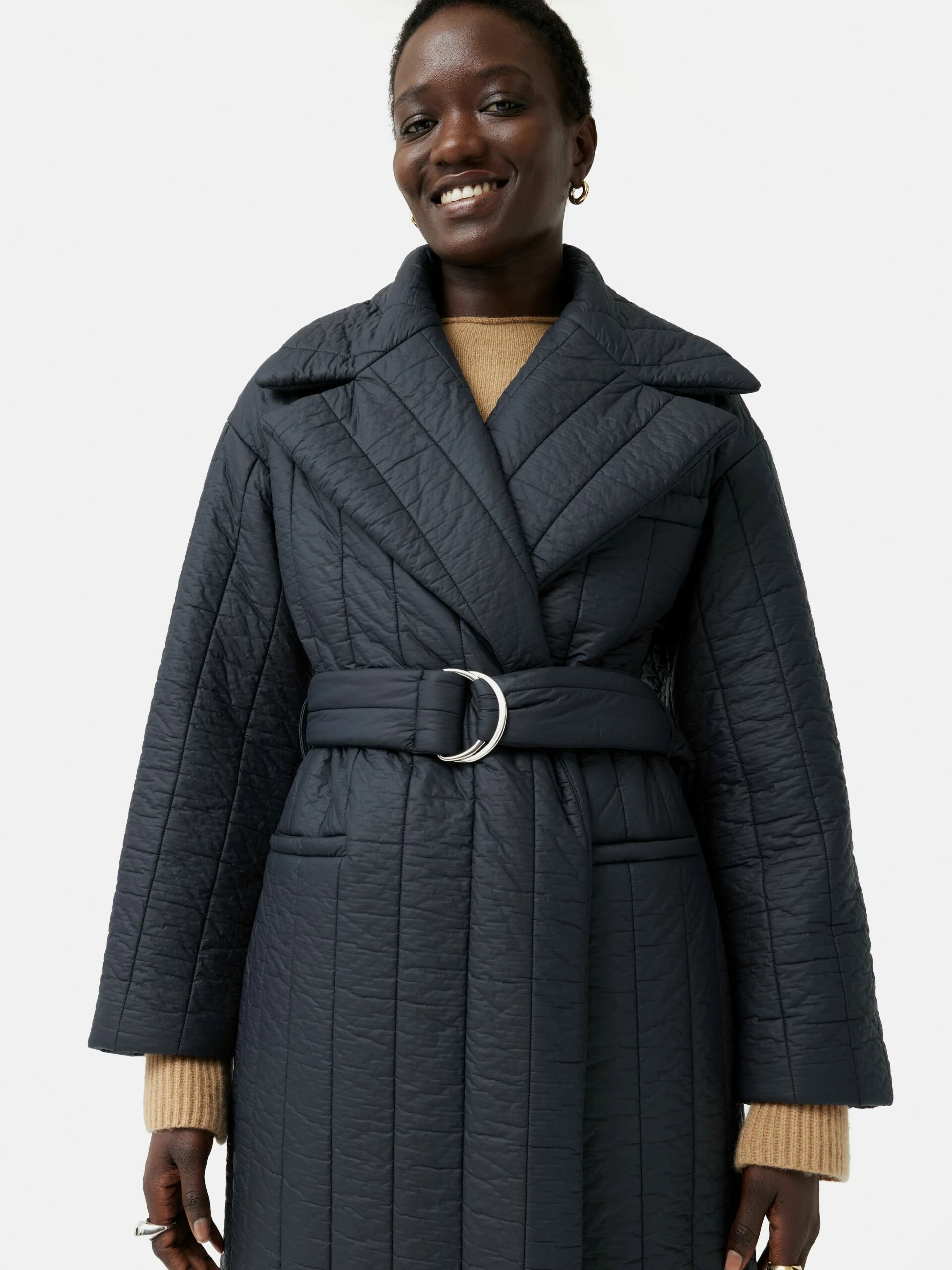 Freya Quilted Puffer Coat | Navy 5 Freya Quilted Puffer Coat | Navy - Image 5