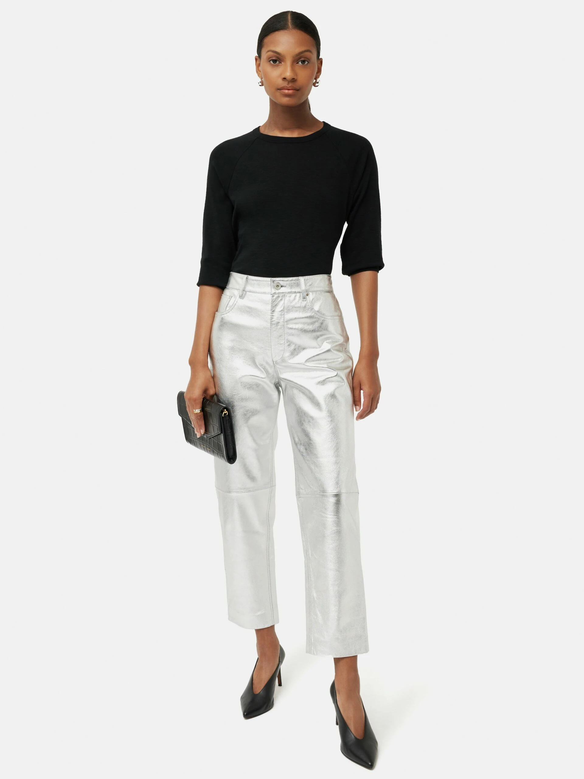 Cotton Luxe Raglan Tee | Black 3 Cotton Luxe Raglan Tee | Black - Image 3