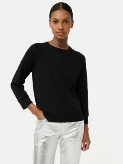 Cotton Luxe Raglan Tee | Black 10 Cotton Luxe Raglan Tee | Black -Jigsaw Shop J46516 BK000 3