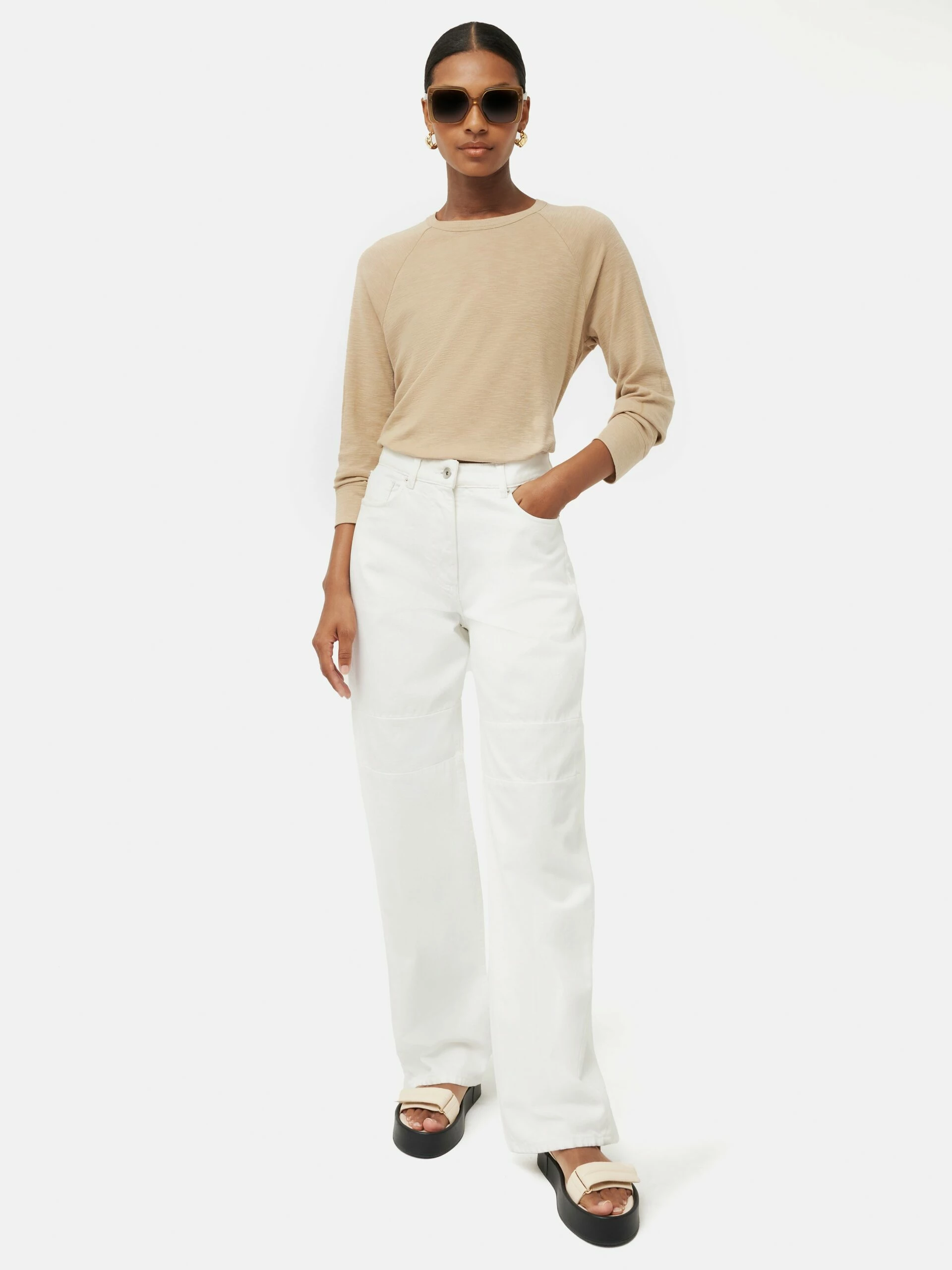 Cotton Luxe Raglan Tee | Beige 1 Cotton Luxe Raglan Tee | Beige