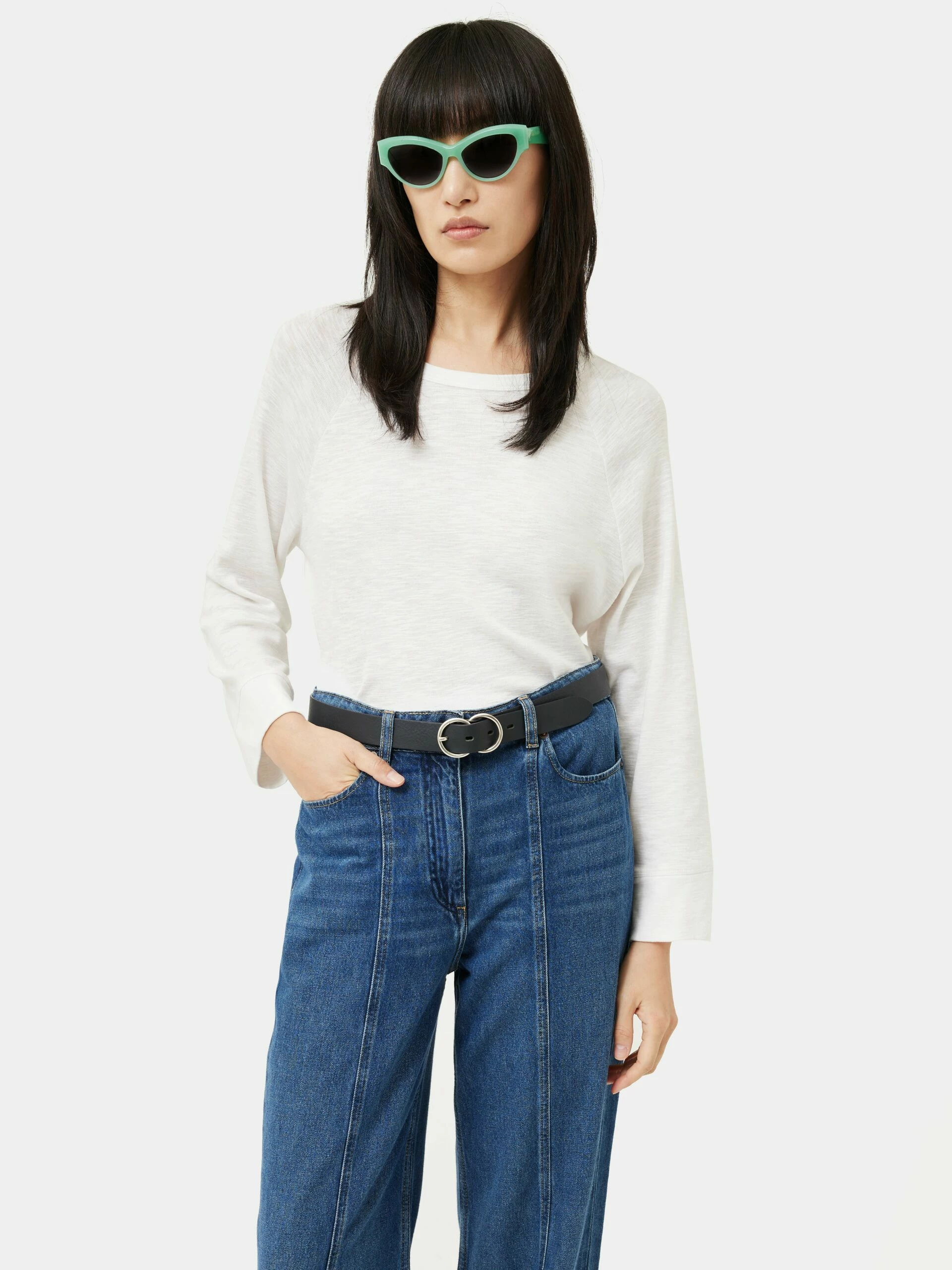 Cotton Luxe Raglan Tee | White 1 Cotton Luxe Raglan Tee | White