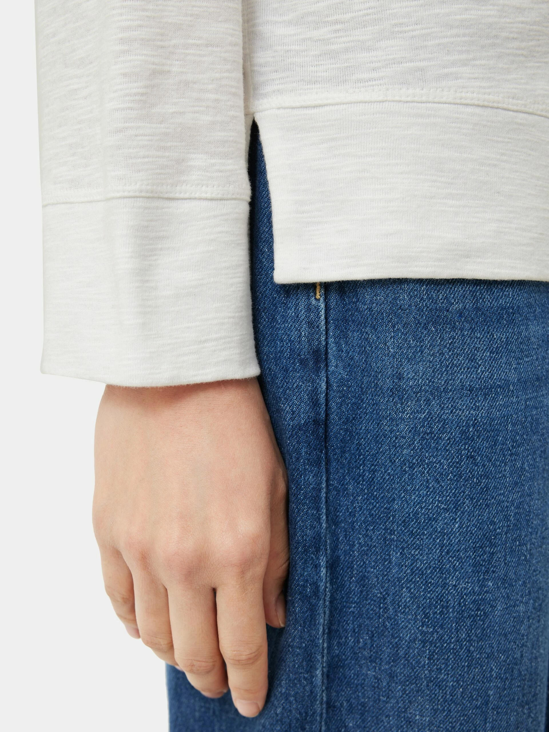 Cotton Luxe Raglan Tee | White 2 Cotton Luxe Raglan Tee | White - Image 2
