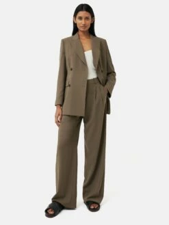 Lawson Slim Double Breasted Jacket | Taupe -Jigsaw Shop J46572 CR013 2