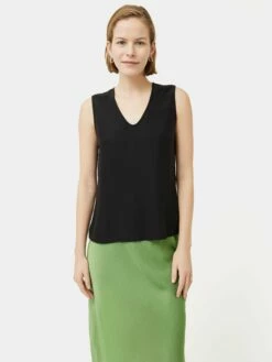 Josie Silk Vest | Black -Jigsaw Shop J46602 BK000 3