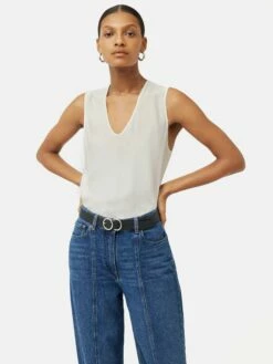 Josie Silk Vest | Ivory