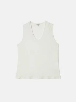 Josie Silk Vest | Ivory -Jigsaw Shop J46602 CR018 STILL 10