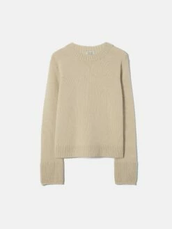 Compact Wool Cashmere Blend Jumper | Cream -Jigsaw Shop J46617 CR000 STILL