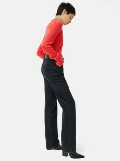 Compact Wool Cashmere Blend Jumper | Coral -Jigsaw Shop J46617 OR007 3