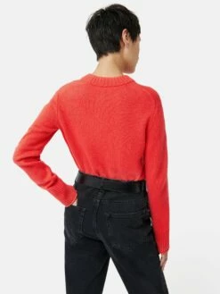 Compact Wool Cashmere Blend Jumper | Coral -Jigsaw Shop J46617 OR007 5