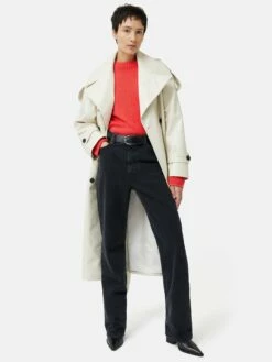 Compact Wool Cashmere Blend Jumper | Coral -Jigsaw Shop J46617 OR007 9