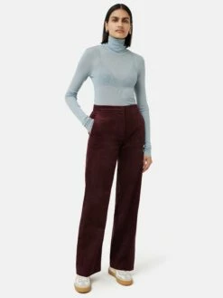 Wide Leg Jumbo Cord Trouser | Purple -Jigsaw Shop J46623 PU000 3