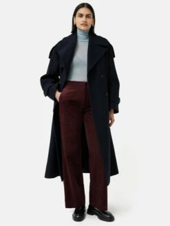 Wide Leg Jumbo Cord Trouser | Purple -Jigsaw Shop J46623 PU000 9