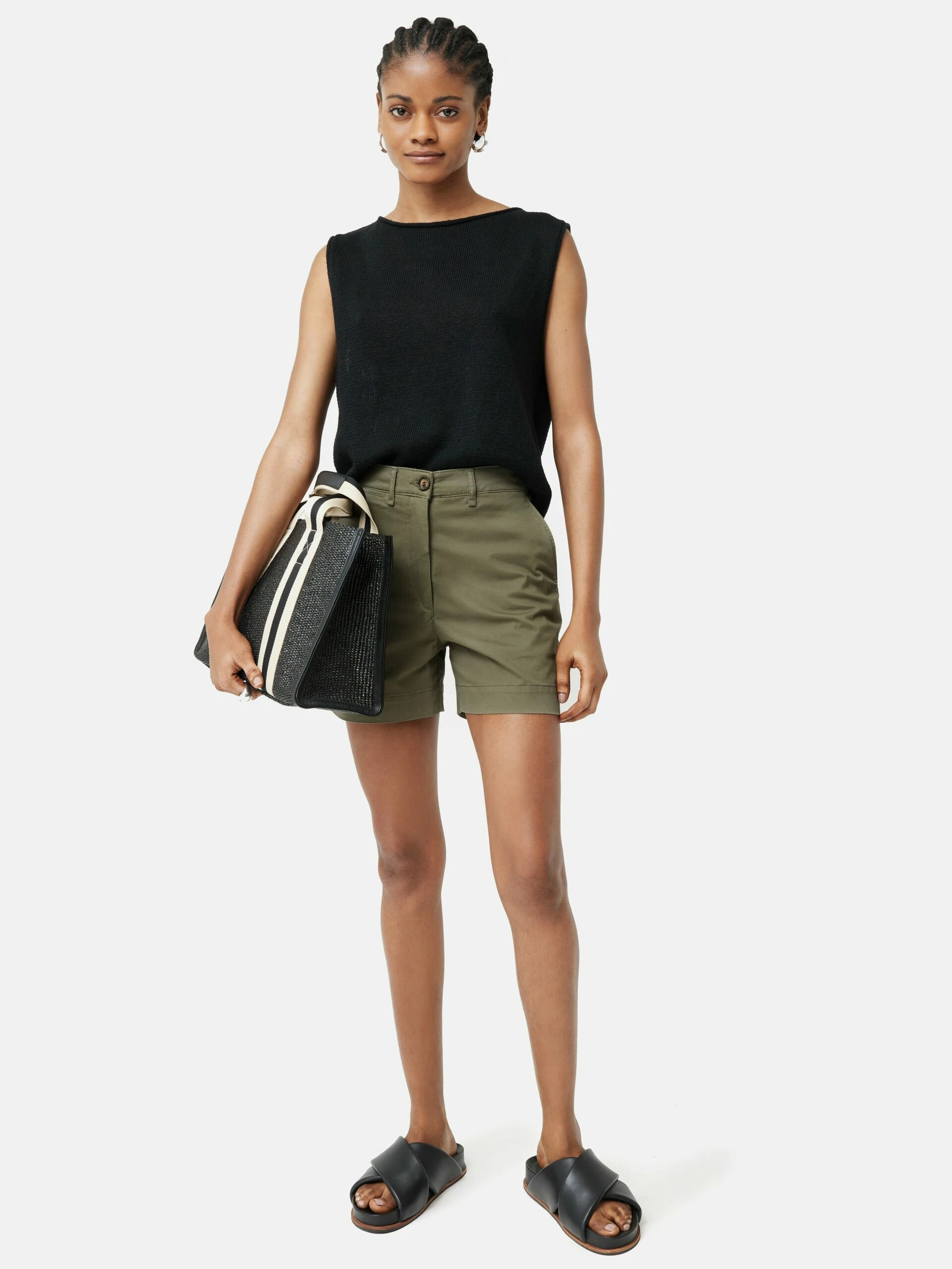 Cotton Chino Short | Olive 4 Cotton Chino Short | Olive - Image 4
