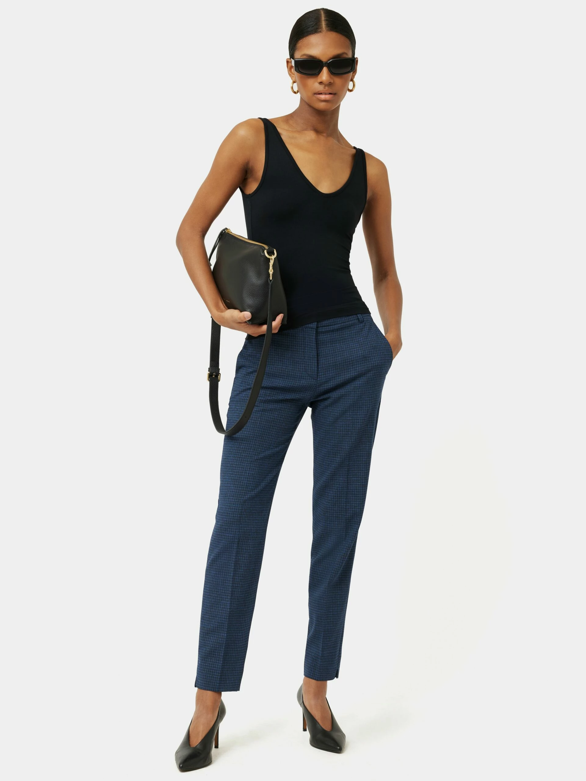 Portofino Palmer Check Trouser | Navy 2 Portofino Palmer Check Trouser | Navy - Image 2