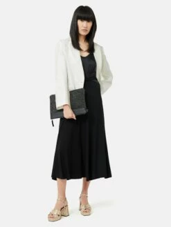 Jersey Silk Front Twist Dress | Black 11 Jersey Silk Front Twist Dress | Black -Jigsaw Shop J46734 BK000 2