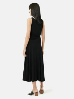 Jersey Silk Front Twist Dress | Black 15 Jersey Silk Front Twist Dress | Black -Jigsaw Shop J46734 BK000 5
