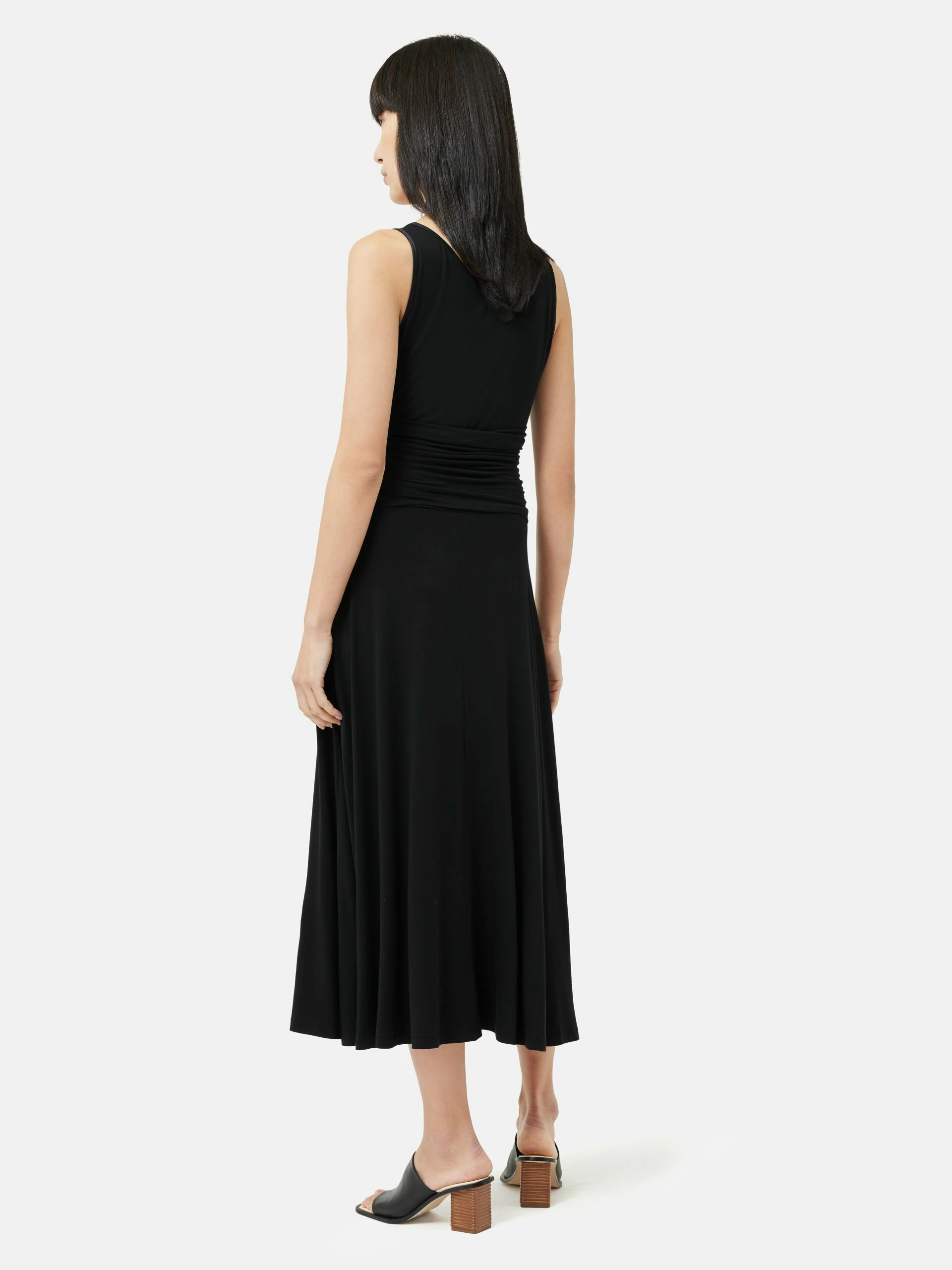 Jersey Silk Front Twist Dress | Black 7 Jersey Silk Front Twist Dress | Black - Image 7