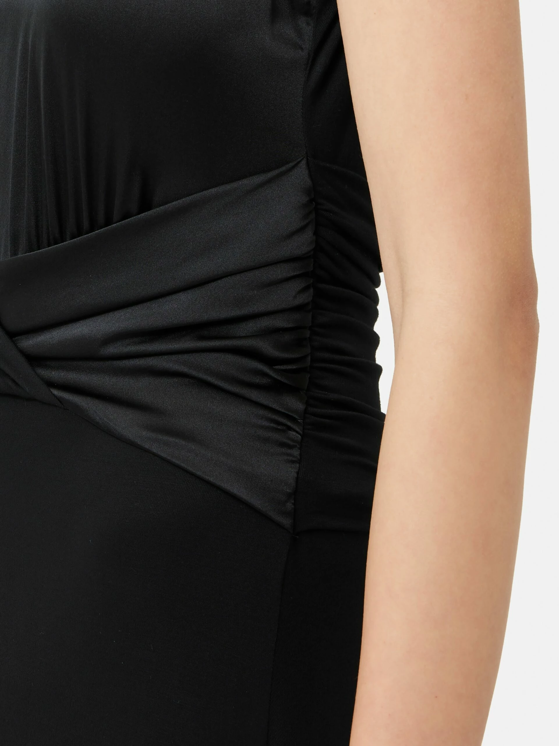 Jersey Silk Front Twist Dress | Black 5 Jersey Silk Front Twist Dress | Black - Image 5