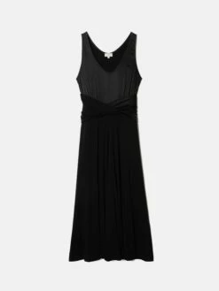 Jersey Silk Front Twist Dress | Black 17 Jersey Silk Front Twist Dress | Black -Jigsaw Shop J46734 BK000 STILL 10 1