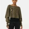 Pure Linen Poncho Sweater | Khaki