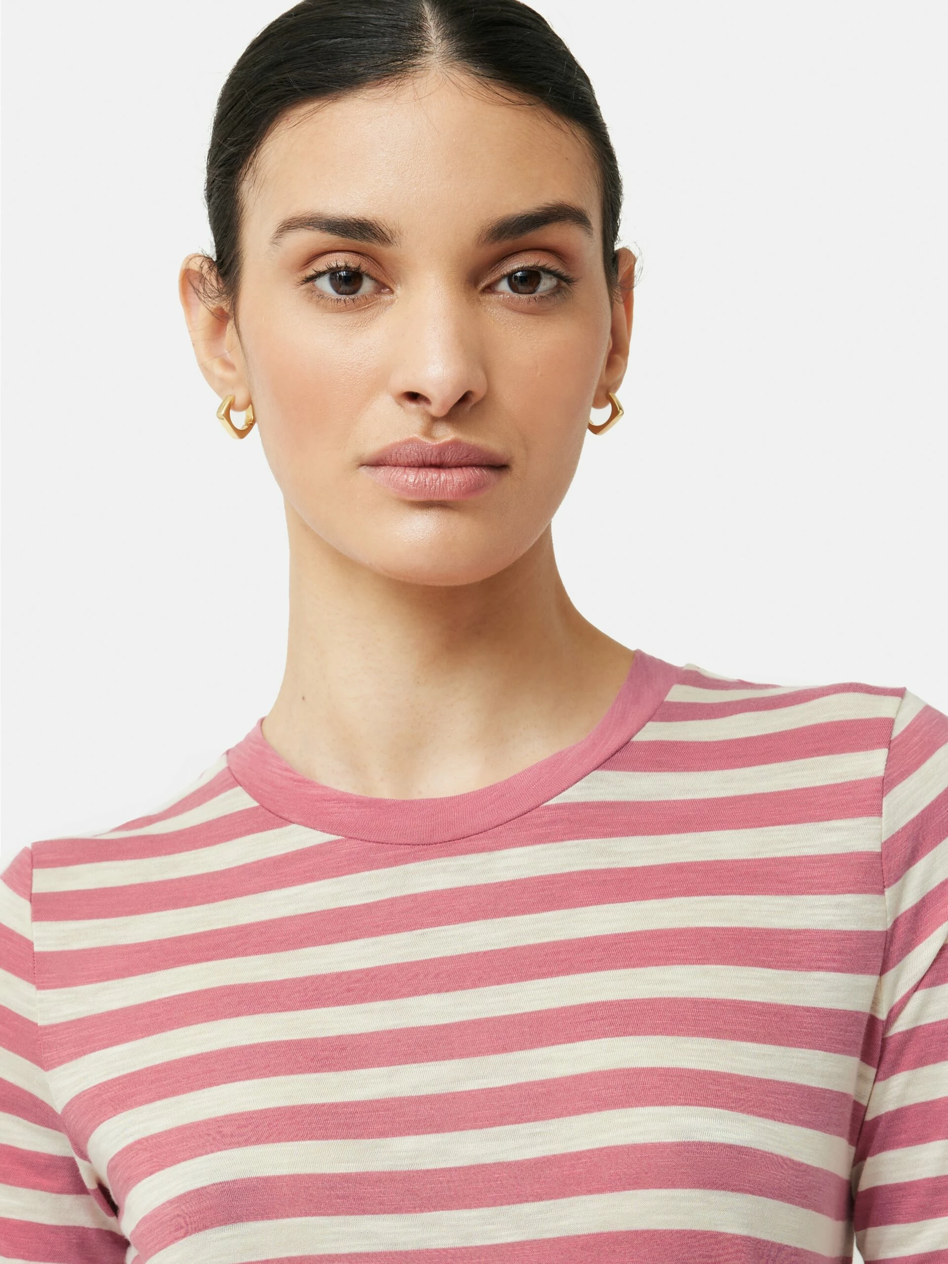 Cotton Slub Stripe Long Sleeve Tee | Pink 2 Cotton Slub Stripe Long Sleeve Tee | Pink - Image 2