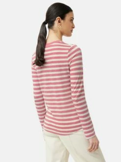 Cotton Slub Stripe Long Sleeve Tee | Pink 11 Cotton Slub Stripe Long Sleeve Tee | Pink -Jigsaw Shop J46761 PI000 5