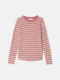 Cotton Slub Stripe Long Sleeve Tee | Pink 13 Cotton Slub Stripe Long Sleeve Tee | Pink -Jigsaw Shop J46761 PI000 STILL 10 1