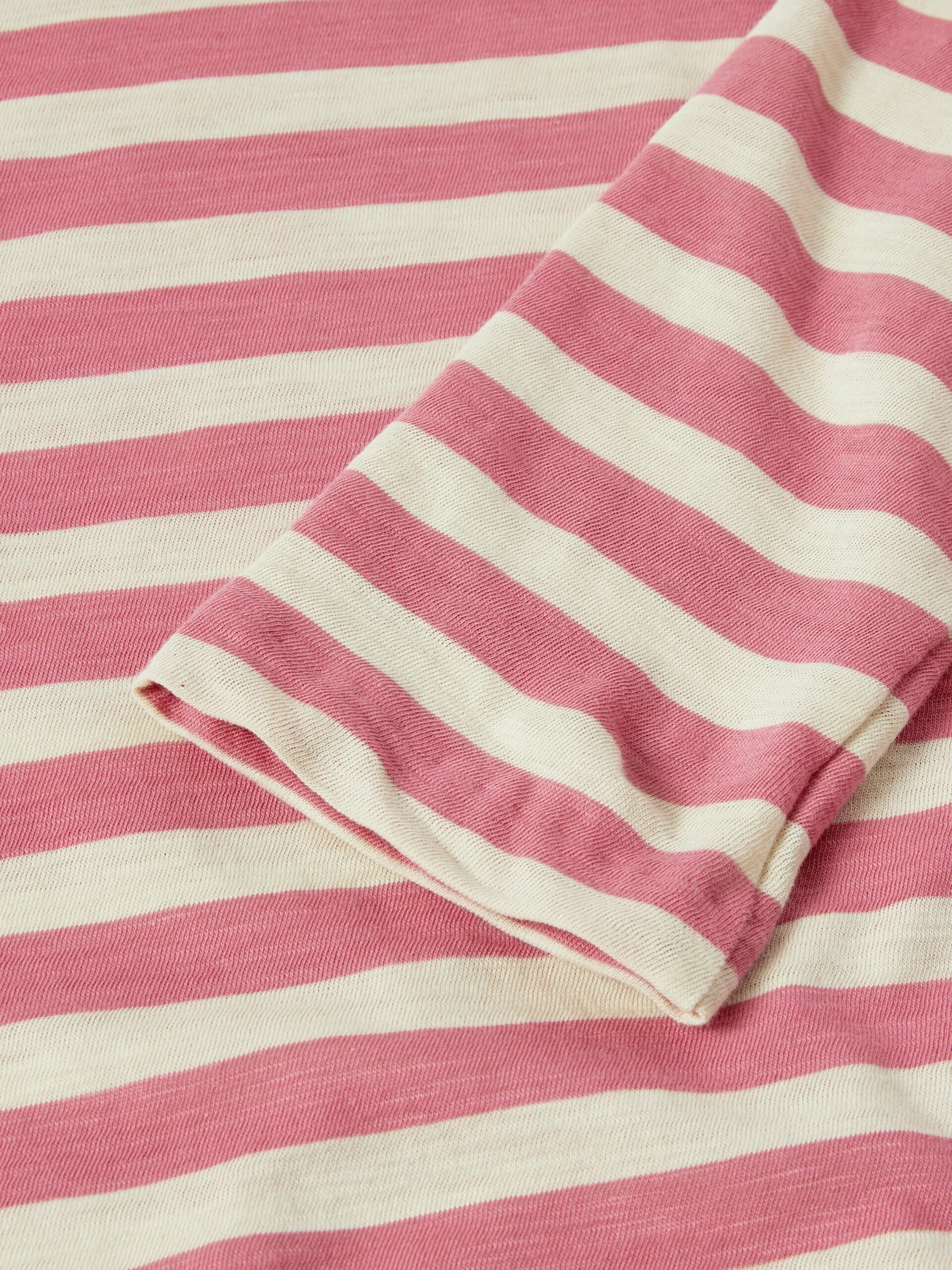 Cotton Slub Stripe Long Sleeve Tee | Pink 6 Cotton Slub Stripe Long Sleeve Tee | Pink - Image 6