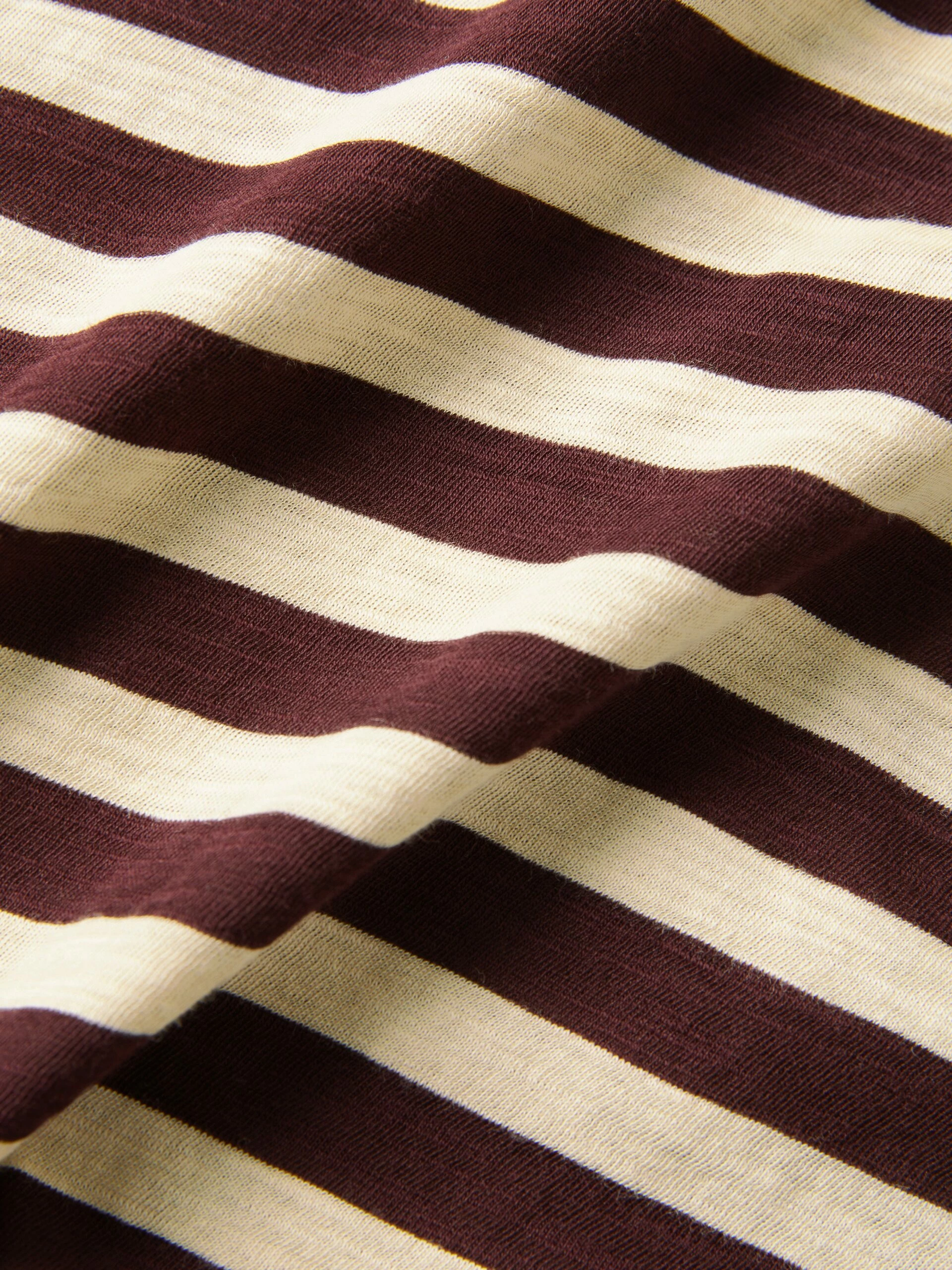 Cotton Slub Stripe Long Sleeve Tee | Burgundy 7 Cotton Slub Stripe Long Sleeve Tee | Burgundy - Image 7