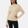 Batwing Cowl Neck Top | Beige