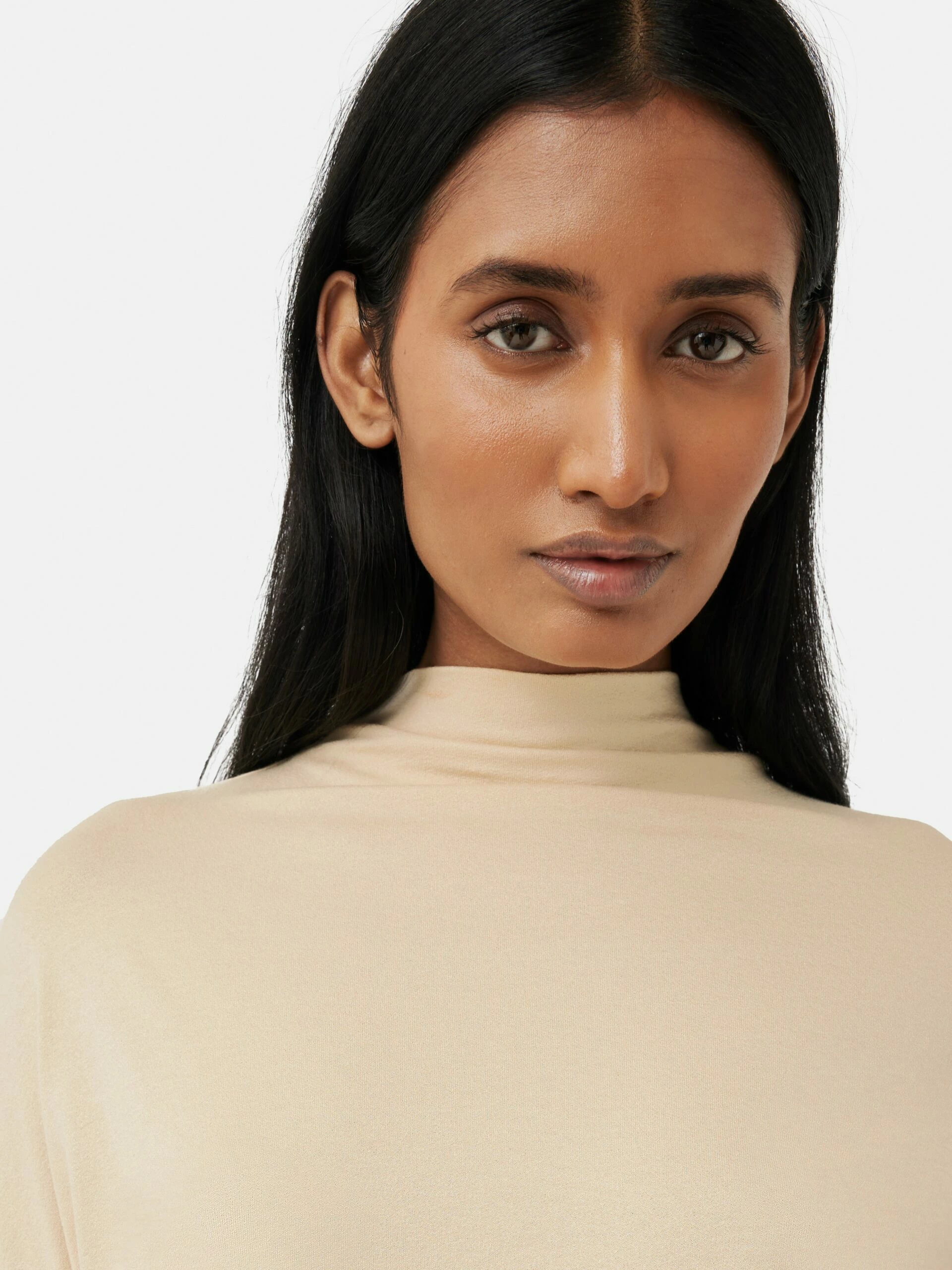 Batwing Cowl Neck Top | Beige 2 Batwing Cowl Neck Top | Beige - Image 2