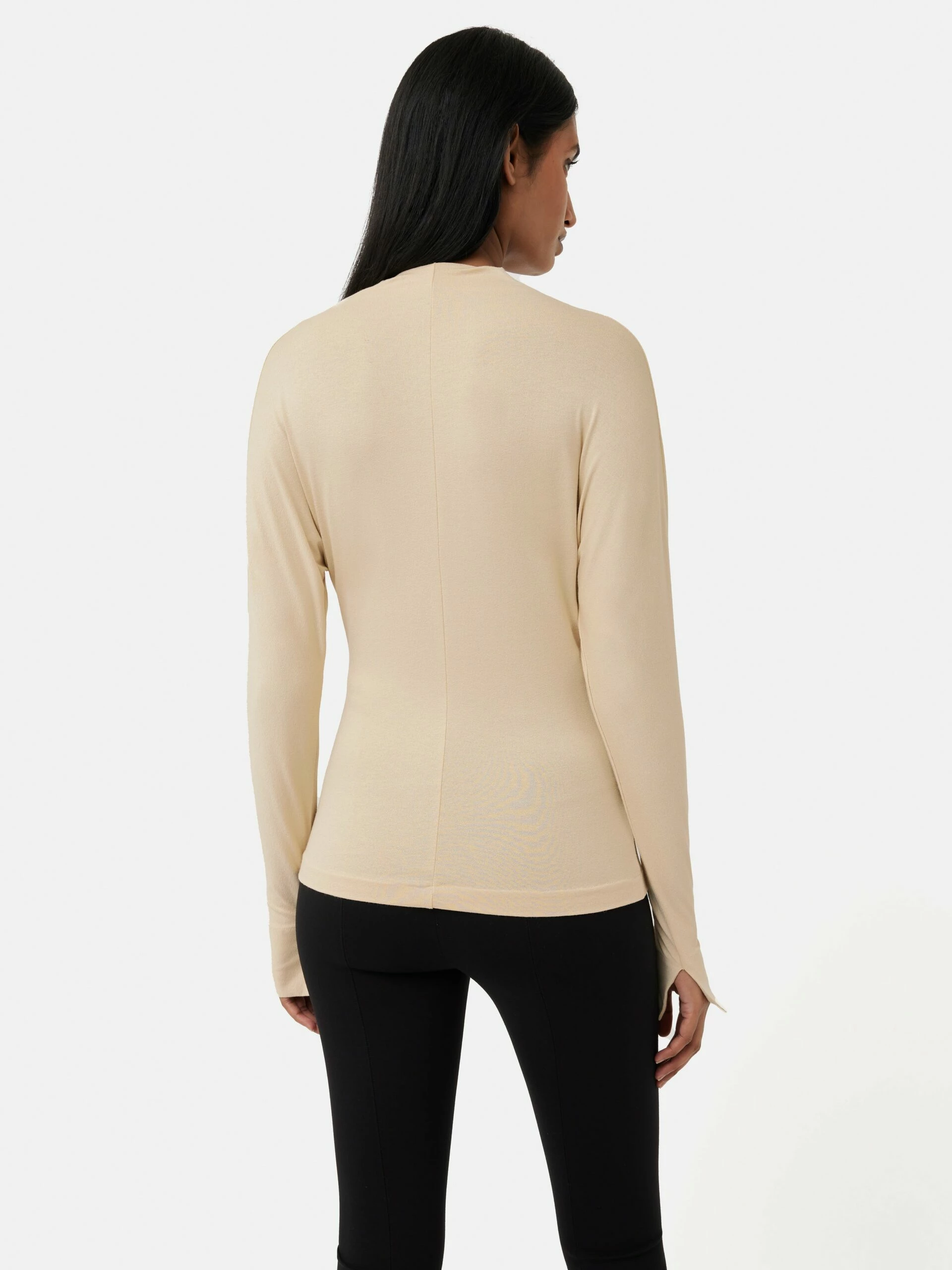Batwing Cowl Neck Top | Beige 4 Batwing Cowl Neck Top | Beige - Image 4