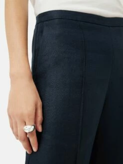 Linen Herringbone Palazzo | Navy 12 Linen Herringbone Palazzo | Navy -Jigsaw Shop J46784 BL010 1