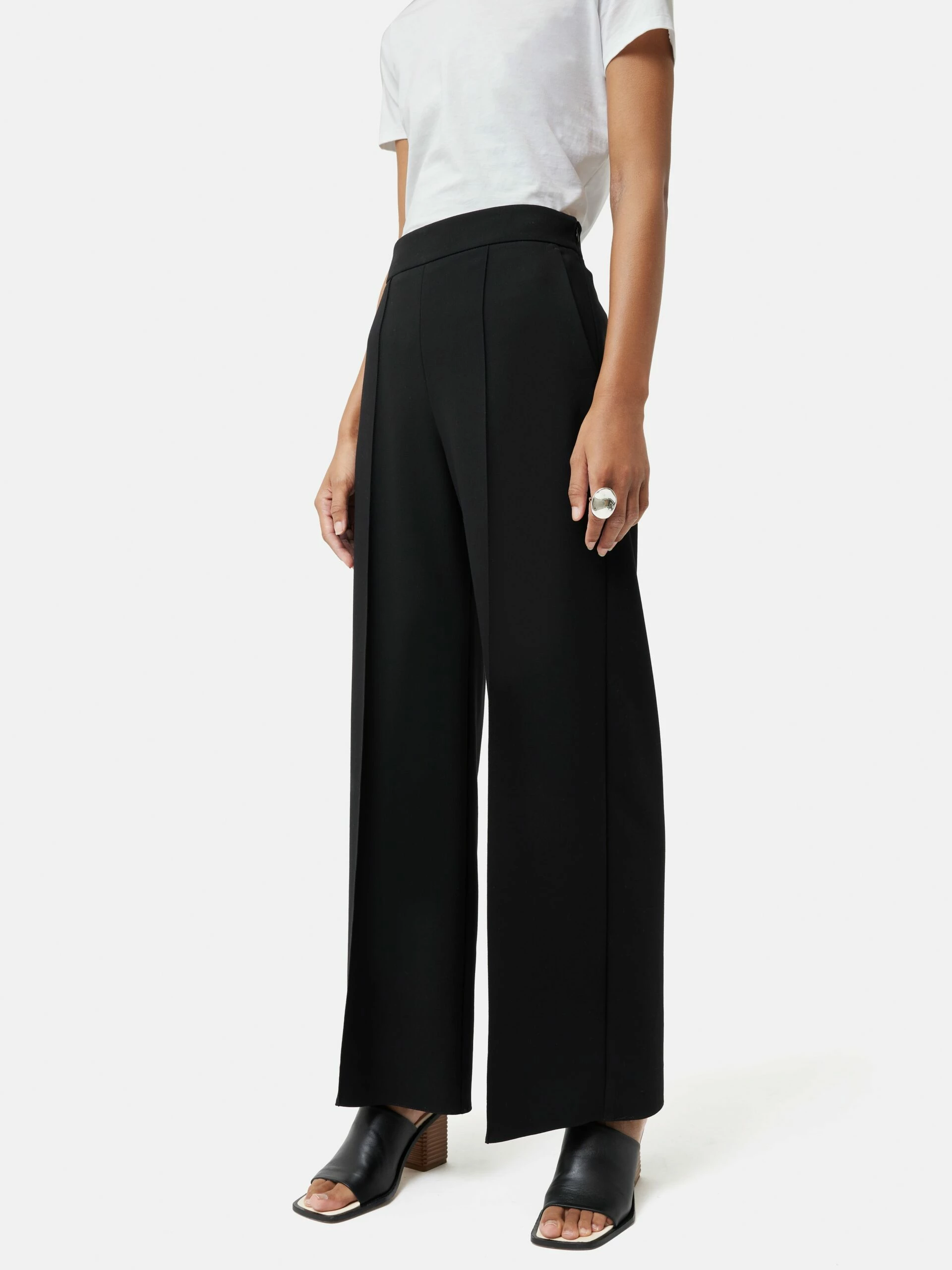Modern Crepe Sailor Trouser | Black 1 Modern Crepe Sailor Trouser | Black