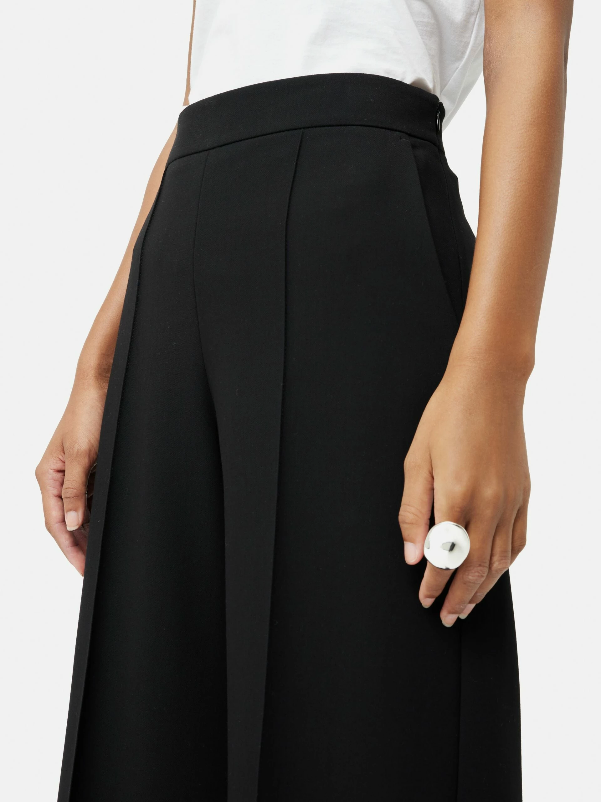 Modern Crepe Sailor Trouser | Black 2 Modern Crepe Sailor Trouser | Black - Image 2