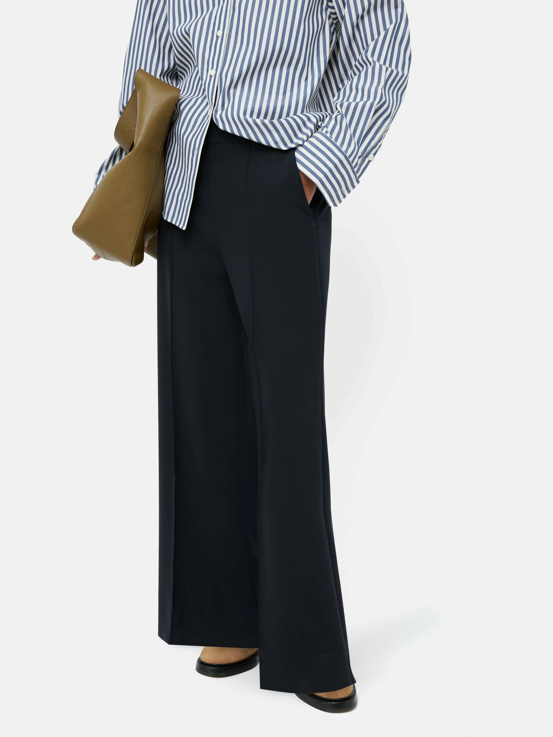 Modern Crepe Sailor Trouser | Navy 1 Modern Crepe Sailor Trouser | Navy